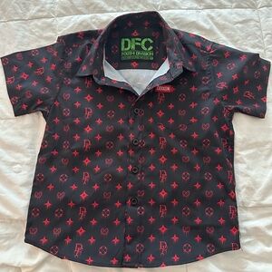 Black and Red bamboo Button Up